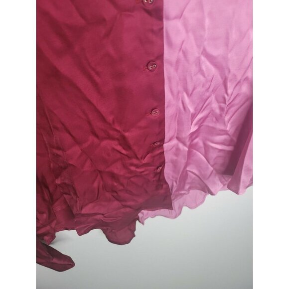 NWT Lovers + Friends Pajama Shirt in Pink & Plum Red SZ M - Picture 5 of 9